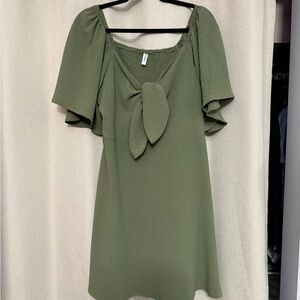 Deep V Neck Elegant Bow tie Mini Dress